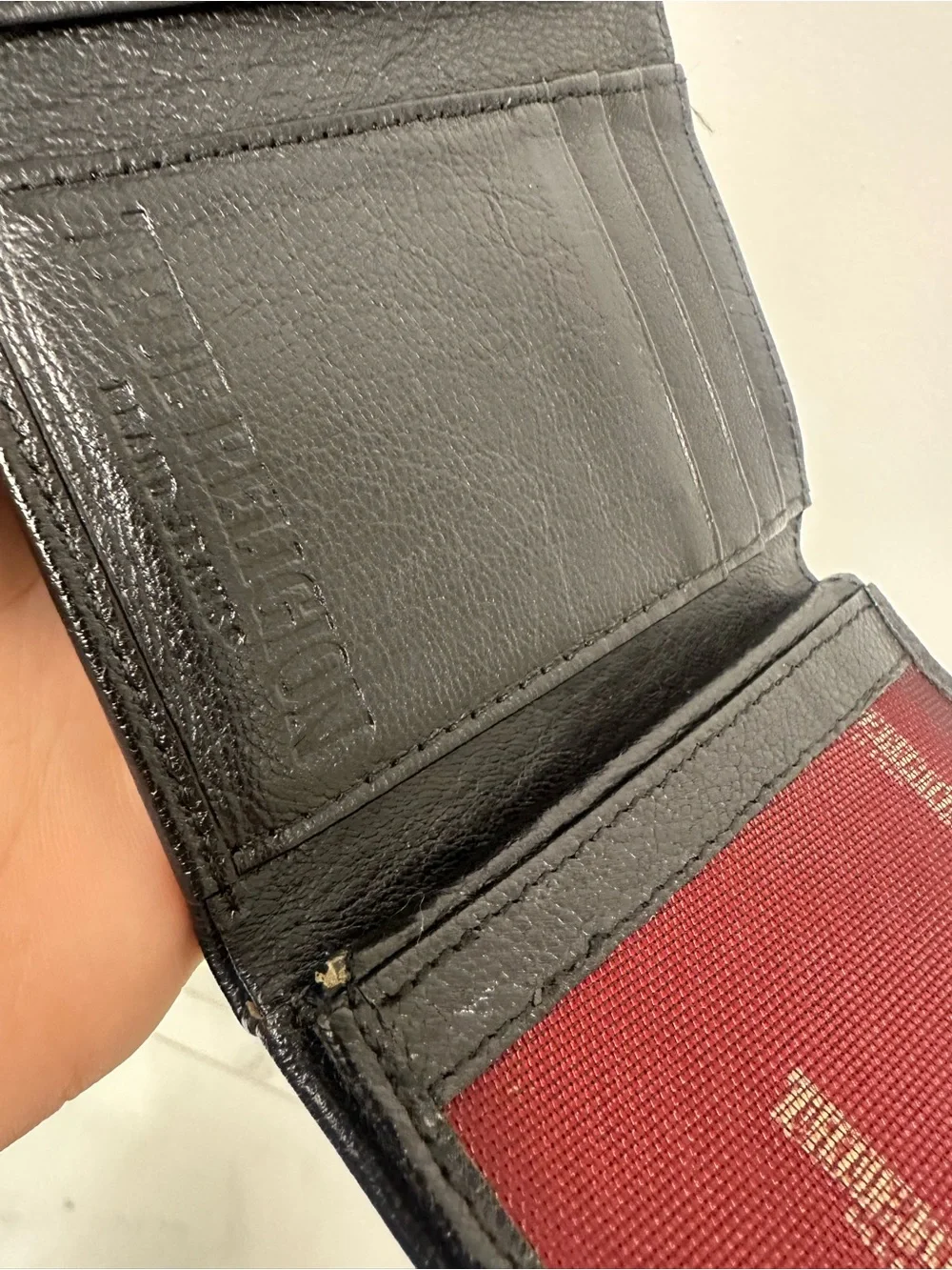 True Religion Sway Trifold Leather Wallet Black TR201014